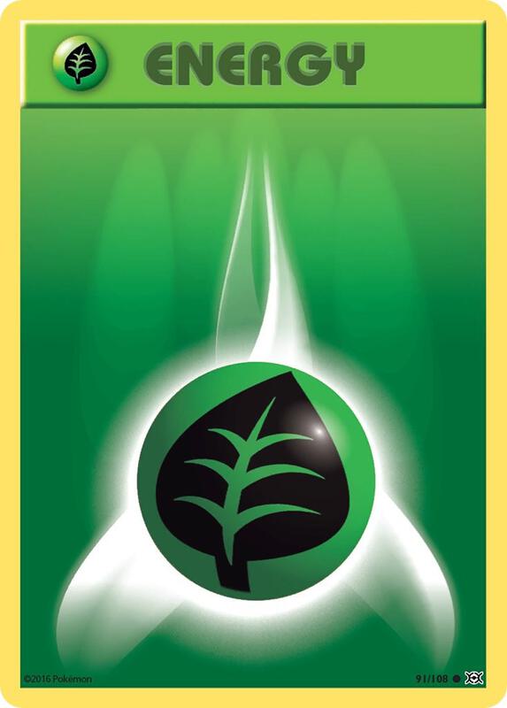 Grass Energy Pokemon card from XY - Evolutions