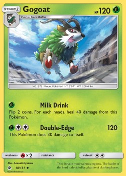 Gogoat Pokemon card from Forbidden Light