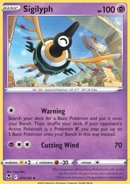 Sigilyph Pokemon card from Silver Tempest
