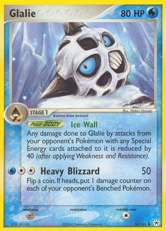 Glalie Pokemon card from Hidden Legends