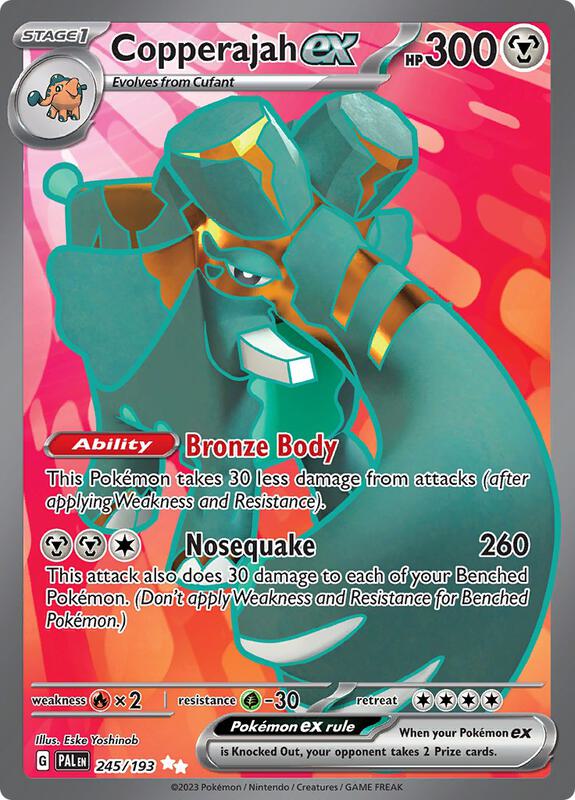 Copperajah ex Pokemon card from SV02: Paldea Evolved