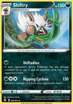 Shiftry Pokemon card from Evolving Skies