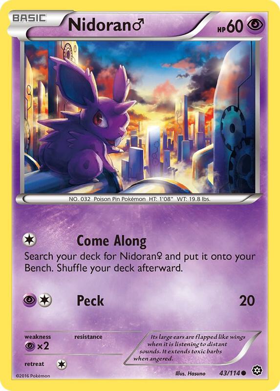 Nidoran M Pokemon card from XY - Steam Siege