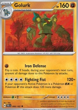 Golurk Pokemon card from Temporal Forces