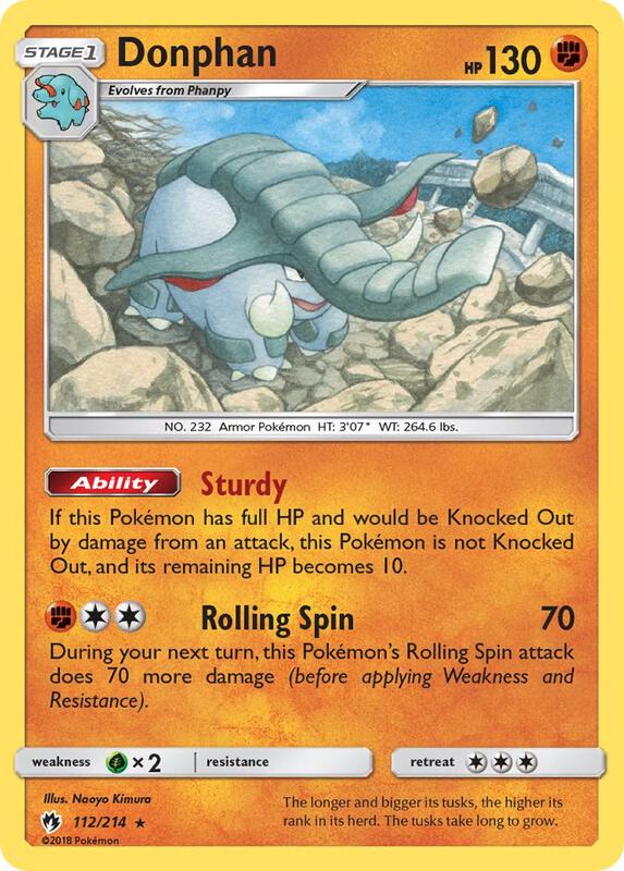 Donphan Pokemon card from SM - Lost Thunder