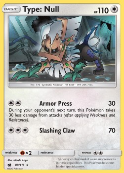 Type: Null Pokemon card from Crimson Invasion