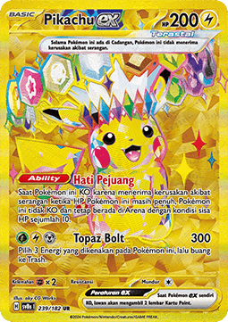 Pikachu ex Pokemon card from Stellar Lightning