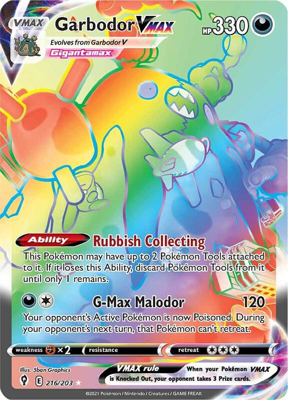 Garbodor VMAX (Secret) Pokemon card from SWSH07: Evolving
