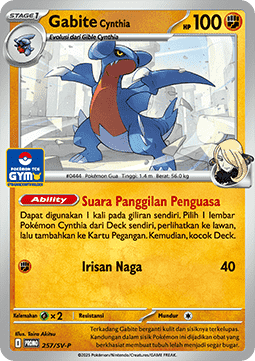 Cynthia's Gabite (SV-P/ID 257) Scarlet & Violet Indonesian Promos ID