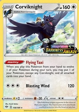 Corviknight Pokemon card from Darkness Ablaze