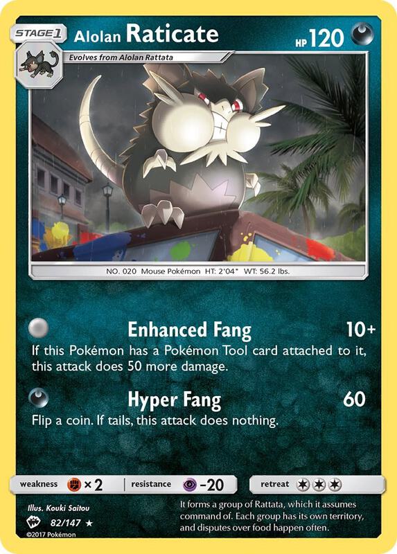 Alolan Raticate Pokemon card from SM - Burning Shadows