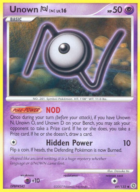 Unown [N] Pokemon card from Secret Wonders