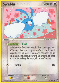 Swablu Pokemon card from EX Deoxys