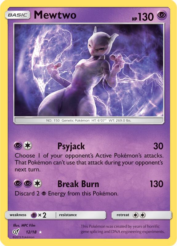 Mewtwo Pokemon card from Detective Pikachu