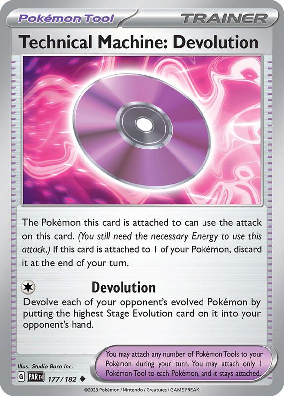 Technical Machine: Devolution Pokemon card from SV04: Paradox Rift