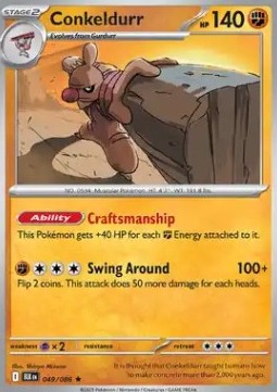 Conkeldurr Pokemon card from Black Bolt