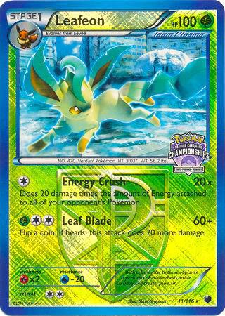 Leafeon Pokemon card from League & Championship Cards
