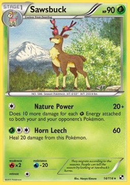 Sawsbuck Pokemon card from Black White