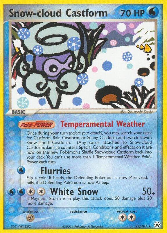 Snow-cloud Castform Pokemon card from Hidden Legends