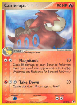 Camerupt Pokemon card from EX Holon Phantoms