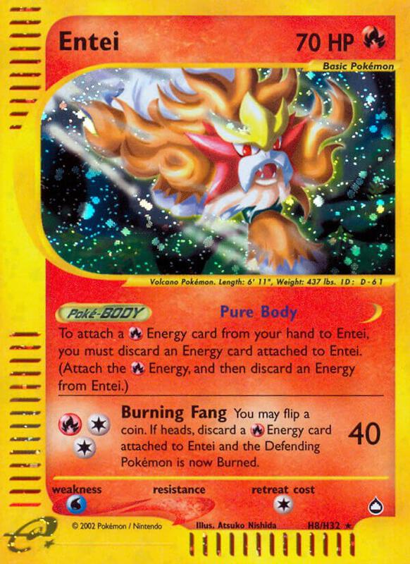 Entei (H8) Pokemon card from Aquapolis