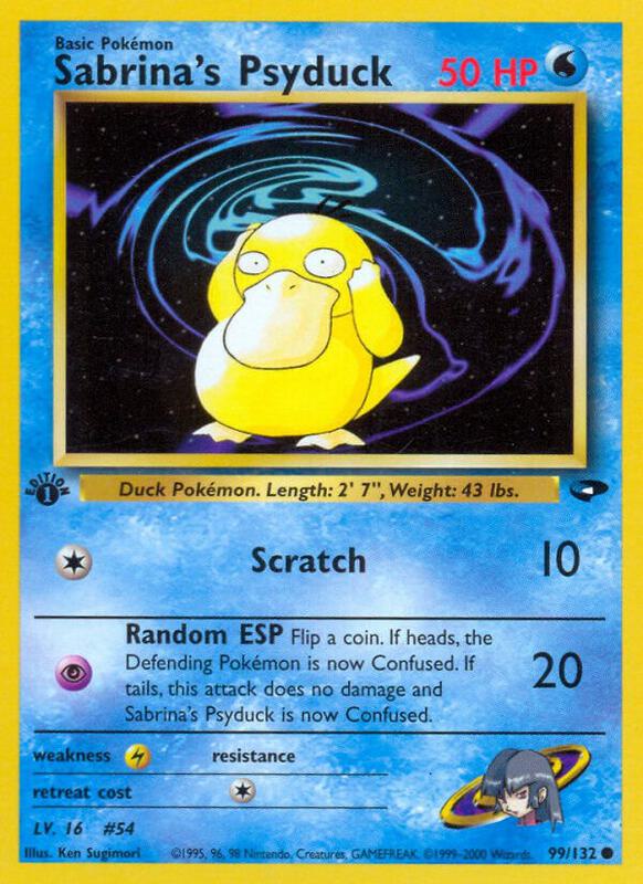 Sabrina's Psyduck Pokemon card from Gym Challenge