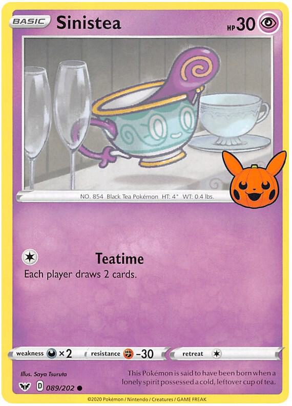 Sinistea Pokemon card from Trick or Trade BOOster Bundle 2023