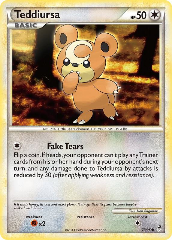 Teddiursa Pokemon card from Call of Legends