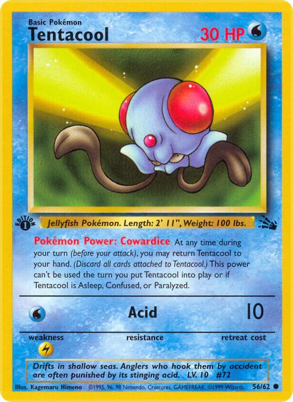 Tentacool Pokemon card from Fossil