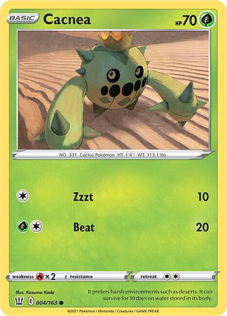 Cacnea Pokemon card from SWSH05: Battle