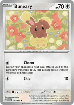 Buneary Pokemon card from Mega Evolution