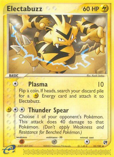 Electabuzz Pokemon card from Sandstorm