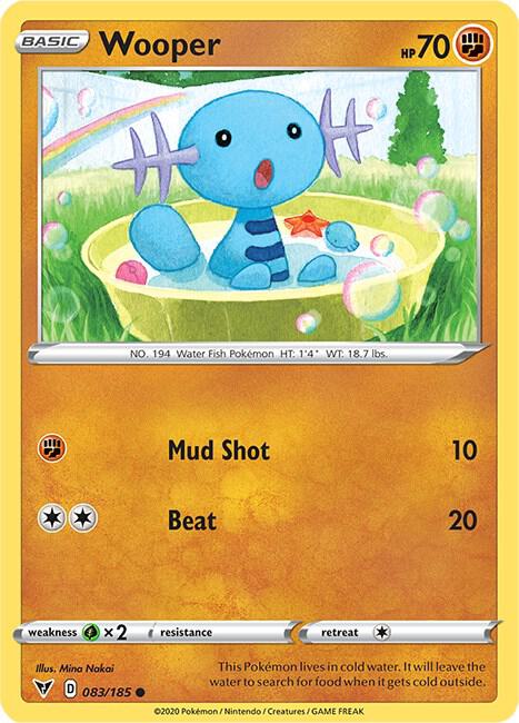 Wooper Pokemon card from SWSH04: Vivid Voltage