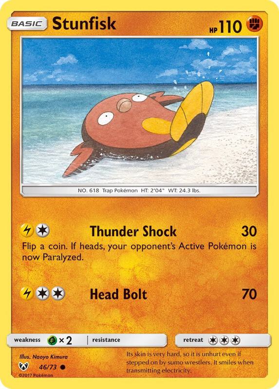 Stunfisk Pokemon card from Shining Legends