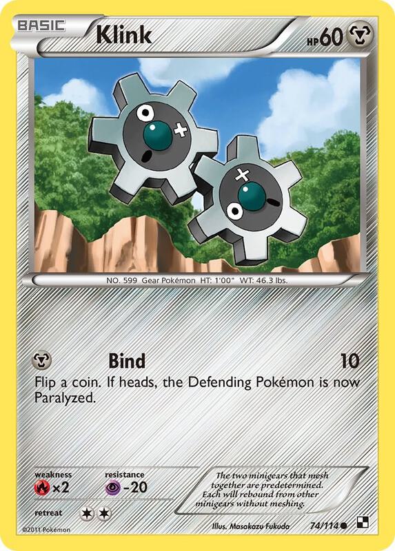 Klink Pokemon card from Black and White