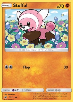 Stufful Pokemon card from Crimson Invasion