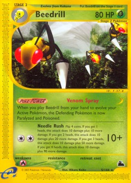 Beedrill Pokemon card from Skyridge