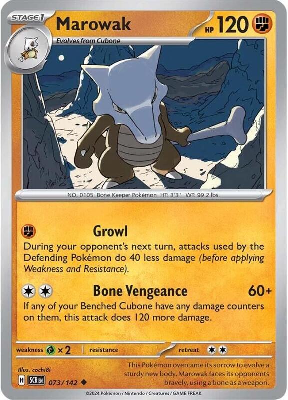 Marowak Pokemon card from SV07: Stellar Crown
