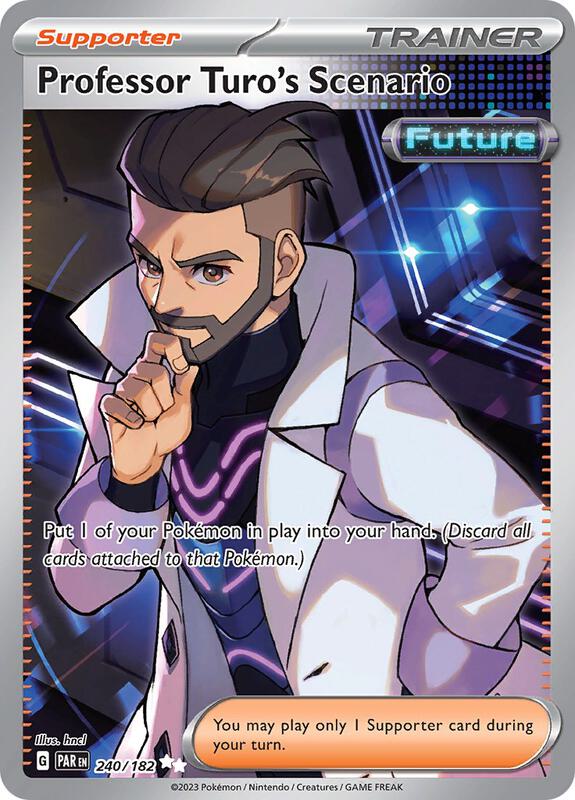 Professor Turo's Scenario Pokemon card from SV04: Paradox Rift