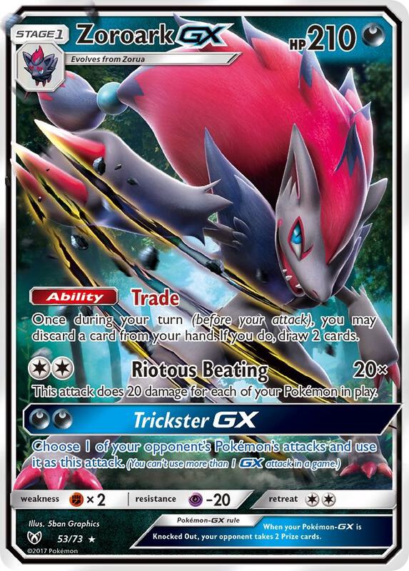 Zoroark GX Pokemon card from Shining Legends