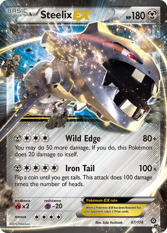 Steelix EX Pokemon card from XY - Steam Siege