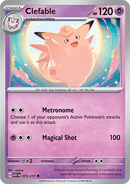 Clefable Pokemon card from Ascended Heroes