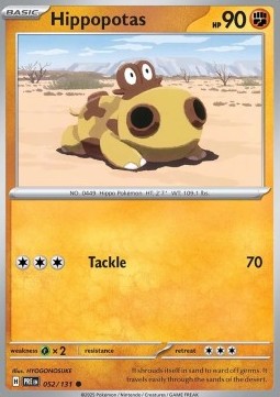 Hippopotas Pokemon card from Prismatic Evolutions