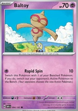 Baltoy Pokemon card from Obsidian Flames