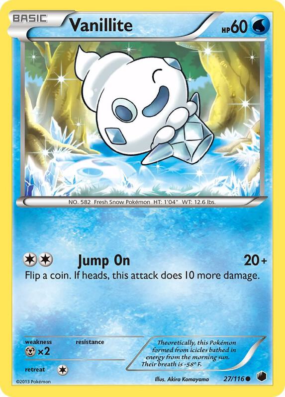 Vanillite Pokemon card from Plasma Freeze