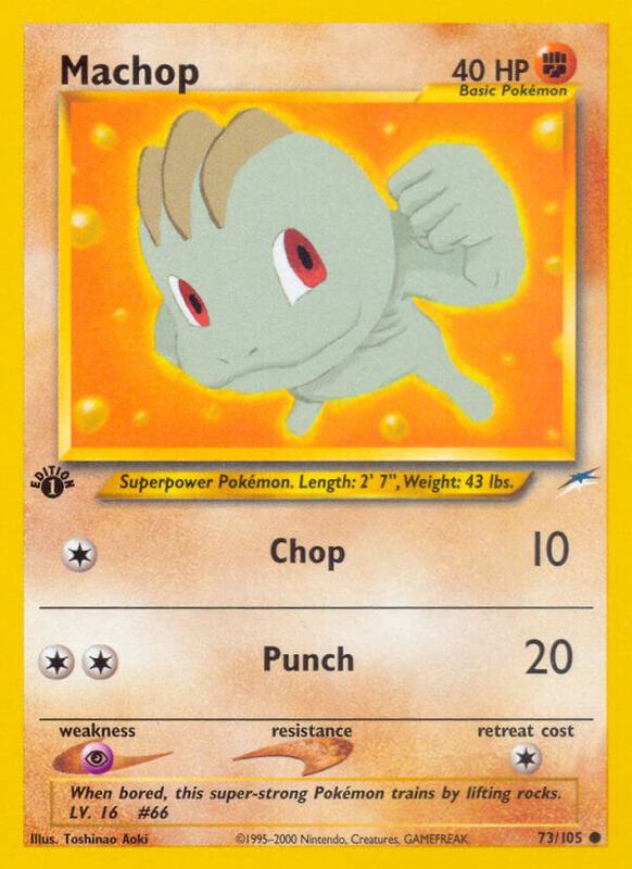 Machop Pokemon card from Neo Destiny