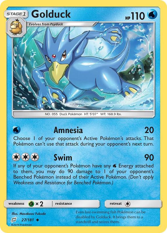 Golduck Pokemon card from SM - Team Up