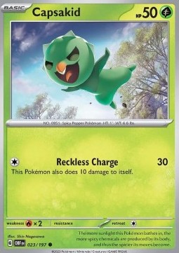 Capsakid Pokemon card from Obsidian Flames