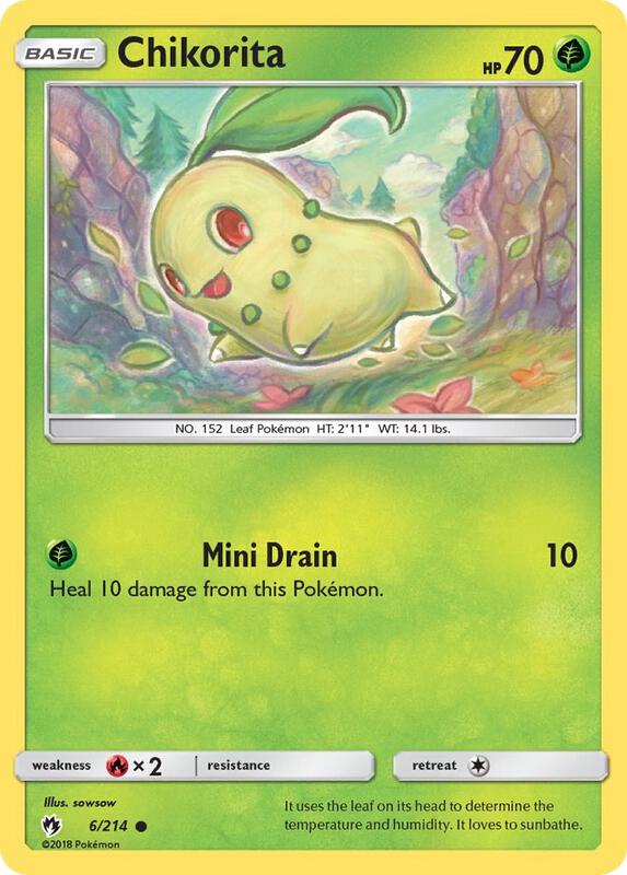 Chikorita (6) Pokemon card from SM - Lost Thunder