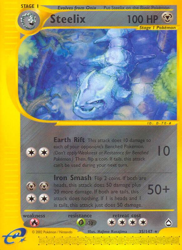 Steelix Pokemon card from Aquapolis